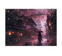 Rue Fleur De Cerisier Puzzle, 1000 Pièces Jeu De Détente pour Adultes | 52x38cm Papier, Exercice Mental, Finition Surface Lisse, Amateurs D'art, Réduction Du Stress