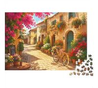 Rue Fleur Vélo Puzzle, 1000 Pièces Jeu D'intérieur Adulte | 38x26cm Carton, Exercice Mental, Ajustement Précis, Amateurs De Puzzles, Réduction Du Stress