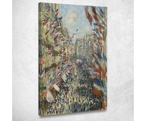 Rue Montorgueil à Paris Claude Monet, mnt128 Tableau imprimé sur toile, 75 x 45 cm