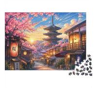 Rue Pagode Coucher de Soleil 1000 Pièces Mini Puzzle pour Adultes
