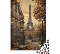 Rue Paris automnePuzzle Classique 1000 Pièces Tour Eiffelr pour Couples Relaxation Mentale Divertissement Familial Cadeau d'anniversaire 70x50cm/1000pcs