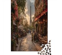 Rue Parisienne au Coucher du Soleil 70x50cm/1000pcs Puzzles Adaptés Aux Adultes Et Aux Personnes Âgées De 14 Ans Et Plus