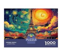 Rue Parisienne avec Tour Eiffel Puzzle 1000 Pièces pour Adultes Coloré, Ruines Romaines Défi Amusant et Casse-Tête Puzzle 1000 Pièces pour Adultes Carton 100% Recyclé 38x26cm/1000pcs