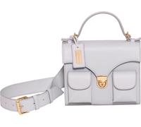 Rue Parisienne Paris XS sac à bandoulière, cuir naturel fin, gris glacé, accessoires dorés, lanière détachable