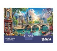 Rue parisiennePuzzle Classique 1000 Pièces Complet La Seine pour Grands-Parents Amélioration De La Mémoire Activité Intérieure 38x26cm/1000pcs