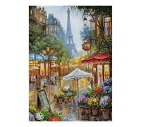 Rue Tour Fleurs Puzzle, 1000 Pièces Jeu D'intérieur Adulte | 70x50cm Carton, Exercice Mental, Ajustement Serré, Amateurs D'art, Réduction Du Stress