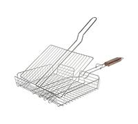 RUECAB - Grilles de Cuisson Barbecue et fumoir - Grille de Barbecue Double Ajustable,Grille Barbecue rectangulaire, Grille BBQ - Matière :Acier chromé - Dimensions :31 x 23cm - Panier Barbecue
