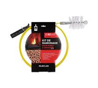 RUECAB 3823 Kit de Ramonage 7 m avec Hérisson Acier Ø200 mm | hérisson acier Ø200 mm, cannes polypropylène Ø17,5 mm, filetage M12x1,75 mm, 7 m total, conduits gainés