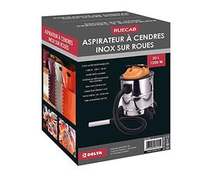 RUECAB - Aspirateurs Eau et poussière,Aspirateur à Cendres pour poêle à granulés 20L/1200W,aspirateur à Cendres pour cheminée pour cheminée 20L/1200W - Anti colmatage - Filtre Lavable - Cuve Acier
