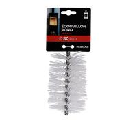 RUECAB - Brosse de ramonage Ø80mm pour poêle à granulés/pellets, hérisson nylon Ø80mm, Filetage femelle M12 x 1,75mm, longueur : 200mm Ecouvillon 80mm cheminée, 647271