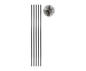RUECAB - Kit de ramonage poêle à granulés Ø17,5mm,kit de ramonage de cheminée Ø200mm ECO 7m,5 cannes de 140cm et hérisson acier Ø200mm avec filetage M12 X 1,75MM - Matière: Polypropylène