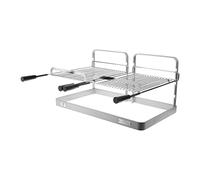 RUECAB - Support de Cuisson Double Grille pour Barbecue, Fumoir ou Cheminée - Acier - 76x71x40cm, 003940