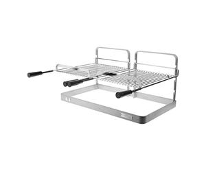 RUECAB - Support de Cuisson Double Grille pour Barbecue, Fumoir ou Cheminée - Acier - 76x71x40cm, 003940