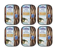 Rügen Fisch Kieler Sprats Lot de 6 sachets de poisson fumé à l'huile 6 x 106 g