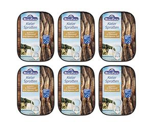 Rügen Fisch Kieler Sprats Lot de 6 sachets de poisson fumé à l'huile 6 x 106 g