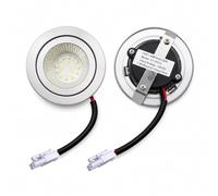 ruehalf 2 lumières LED d'armoire DC12V, projecteurs encastrés 68mm, éclairage de hotte de Cuisine EL(6000K-1)