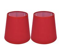 RUEHALF Abat-jour d'intérieur en tissu de Style européen, 2 pièces, support de lampes for lustre E14, lampe de Table, lampadaire for chambres à coucher et couloirs(red)