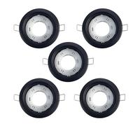 ruehalf Base de luminaire de plafond GX53, 5 pièces, for éclairage de cuisine et de salle de bains, prise de lumière LED en plastique avec Base blanche ou noire(Black)