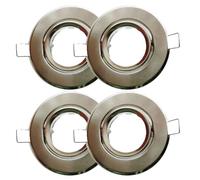 RUEHALF Kit d'éclairage MR11 brossé 4 pièces avec trou de 50 mm et 60 mm, boîtier de luminaire encastré GU4 face satinée vers le bas, accessoires(Nickel Face)