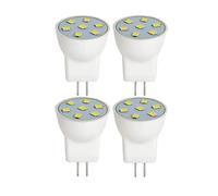 ruehalf Lot de 4 Ampoules LED MR8 2 W 12 V GU4.0 à Deux Broches, Blanc Chaud 2700 K-3000 K, for éclairage extérieur Basse Tension, éclairage paysager, éclairage d'arbre(White 6000K)