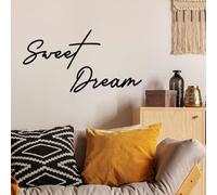 ruelen Sweet Dreams Décoration murale moderne en métal pour chambre à coucher ou salon Noir