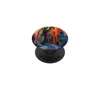 Ruelle méditerranéenne colorée et vibrante Art de Rue européen PopSockets PopGrip Adhésif