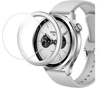 RuenTech Bezel et verre de protection pour Xiaomi Watch S3/S4, anneau de lunette anti-rayures en acier inoxydable (argent, gravure)