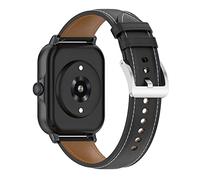 Ruentech Bracelet de rechange compatible avec Amazfit GTS3 GTS 2e - En cuir - Accessoire flexible - Pour GTS2 Mini BIP S Lite - Pour homme et femme - Noir
