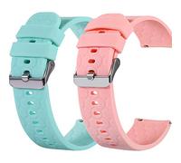 RuenTech Bracelet de Rechange en Silicone 22 mm Compatible avec Umidigi Uwatch 2/2S/3S/Urun/Urun S/5 (Rose et Bleu-Vert)