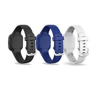 RuenTech Bracelet de rechange en silicone pour enfant Garmin Vivofit JR 3 2020 - Petit et grand (noir + blanc + bleu marine)