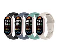 RuenTech Bracelet de rechange en silicone souple compatible avec Xiaomi Smart Band 10/9/8, pour Mi Band 10/10 NFC/9/9 NFC/8/8 NFC, Mittelgroße, Acier inoxydable, Pas de gemme