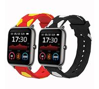 RuenTech Bracelet pour Donerton/IDEALROYAL/Rinsmola/MuGo/Kalinco/CanMixs/HAFURY Montre connectée - Accessoires pour P22 - Bracelets en Silicone 20 mm (Couleurs 2A)