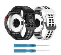 RuenTech Bracelets de montre compatibles avec Coros Vertix 2/Vertix 2S, bracelet réglable en silicone souple (pas pour Vertix), Schwarz+Blau