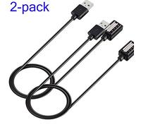 RuenTech Câble de Charge compatible pour Suunto Spartan/pour Suunto EON Core Smart Watch 100 cm/3,3 ft, câble de Rechange pour Suunto Spartan Actiity Tracker Noir, 2 pcs