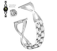 Ruentech Compatible avec Fossil Gen 4 Q Venture Hr Bracelet de rechange en acier inoxydable compatible avec Fossil Gen 4 Q Venture Hr Bracelet en métal pour femme (argent)