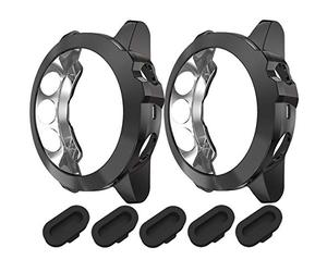 RuenTech Compatible avec Garmin Fenix 5X Plus, coque de protection de rechange, en TPU souple, compatible avec les accessoires de protection Fenix 5X Plus (noir + noir)