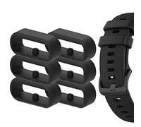 Ruentech Compatible avec Garmin Vivomove/Vivomove HR/Vivoactive 3 / Forerunner 645 / Forerunner 645 Music Bracelet Silicone Fermoir Anneau Loop Hoop Clasp Accessoires (6 pièces)