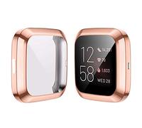 Ruentech Compatible avec le film de protection d'écran Fitbit Versa 2, coque de protection complète en TPU souple compatible avec la montre connectée Fitbit Versa 2 (or rose).