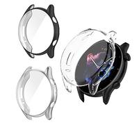 RuenTech Coque compatible avec Amazfit GTR3/GTR3 Pro, coque de protection complète avec film de protection d'écran, coque en TPU flexible, protection complète pour GTR 3/GTR 3 Pro (noir + blanc +