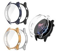 Ruentech Coque compatible avec Amazfit GTR3/GTR3 Pro, coque de protection complète avec film de protection d'écran, coque en TPU flexible pour GTR 3/GTR 3 Pro (5 couleurs noires)