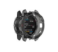 RuenTech Coque Compatible avec Garmin Fenix 6 Pro Saphir Sapphire Housse TPU Film de protection d'écran Shell Schut (Noir)