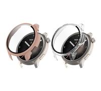 RuenTech Coque de protection compatible avec Amazfit Balance avec film de protection d'écran anti-rayures en TPU souple pour accessoires Amazfit Balance A2286 (rose + transparent)