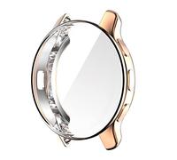 Ruentech Coque de protection compatible avec Garmin Venu 2 Plus, film de protection d'écran anti-rayures en TPU souple (or rose)