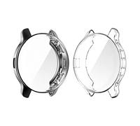 Ruentech Coque de protection compatible avec Garmin Venu 2 Plus, film de protection d'écran anti-rayures en TPU flexible (noir + blanc)