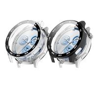 RuenTech Coque de protection complète avec film de protection d'écran en verre trempé compatible avec Huawei Watch GT5 46 mm, protection complète ultra fine (noir + transparent)