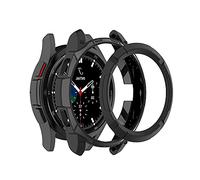 Ruentech Coque de protection pour Samsung Galaxy Watch 4 Classic 42 mm 46 mm - Protection intégrale contre les chocs en TPU - Noir
