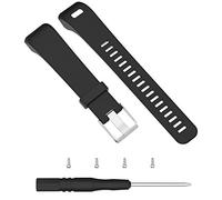 Ruentech de remplacement Bande silicone doux Sangles élastiques bracelets compatible avec garmin vivosmart HR + Smartwatch Accessoires, noir