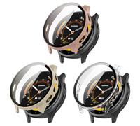 RuenTech Étui de protection compatible avec Garmin Venu 3/Venu 3S avec film de protection d'écran anti-rayures en TPU souple (Venu 3S, lot de 3)