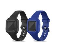 RuenTech Lot de 2 bracelets de rechange en silicone compatibles avec Garmin Vivofit JR.3 Kids, Mittelgroße, Métal, Pas de pierre précieuse