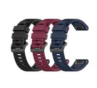 RuenTech Lot de 3 bracelets de rechange pour Garmin EPIX/Fenix 7/Fenix 6 Pro/Fenix 5/Instinct2 solar/Forerunner 935/945/745, 22 mm de large, en silicone, Quick-Fit (3B)